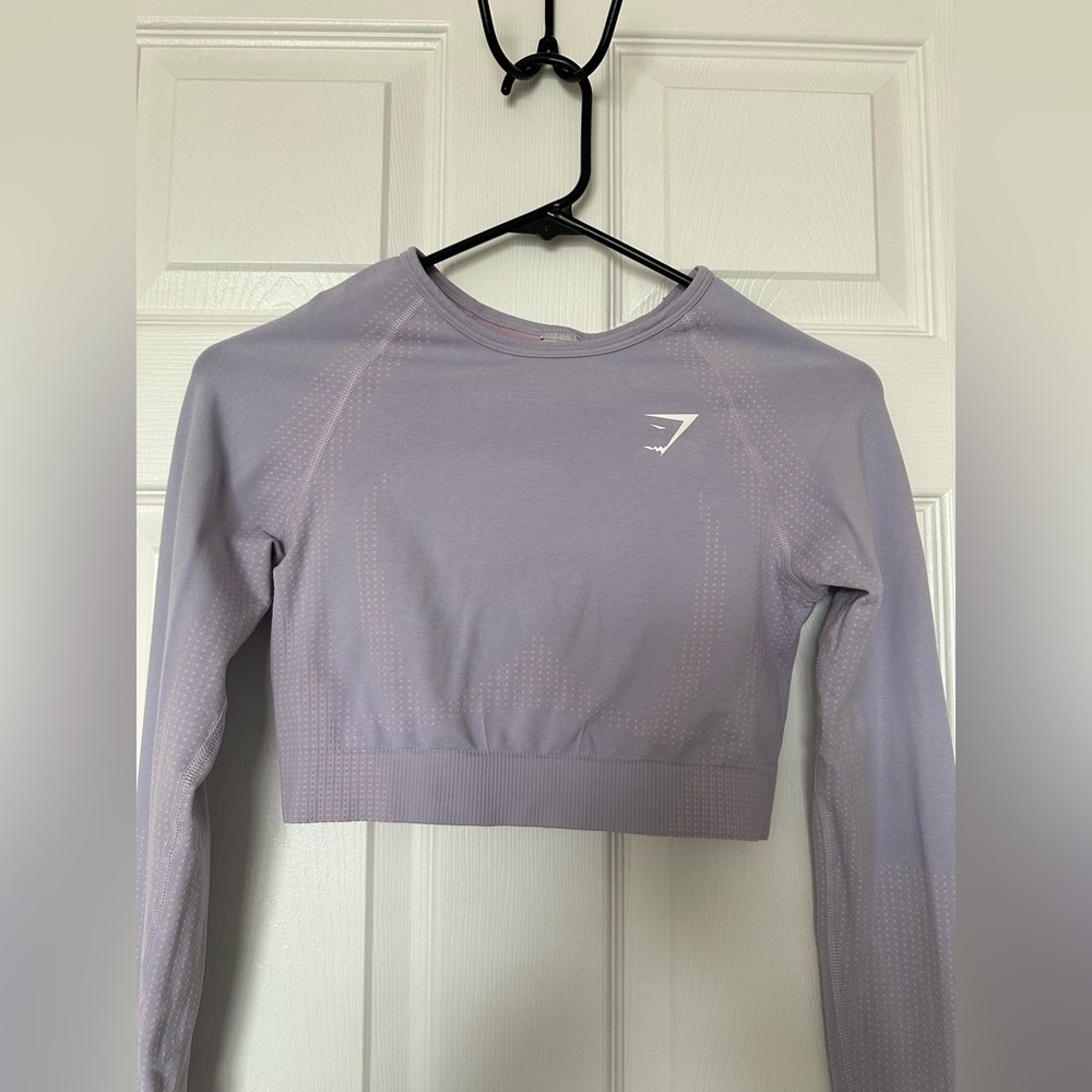 Gymshark Lavender Long Sleeve Crop Top - Picture 2 of 6